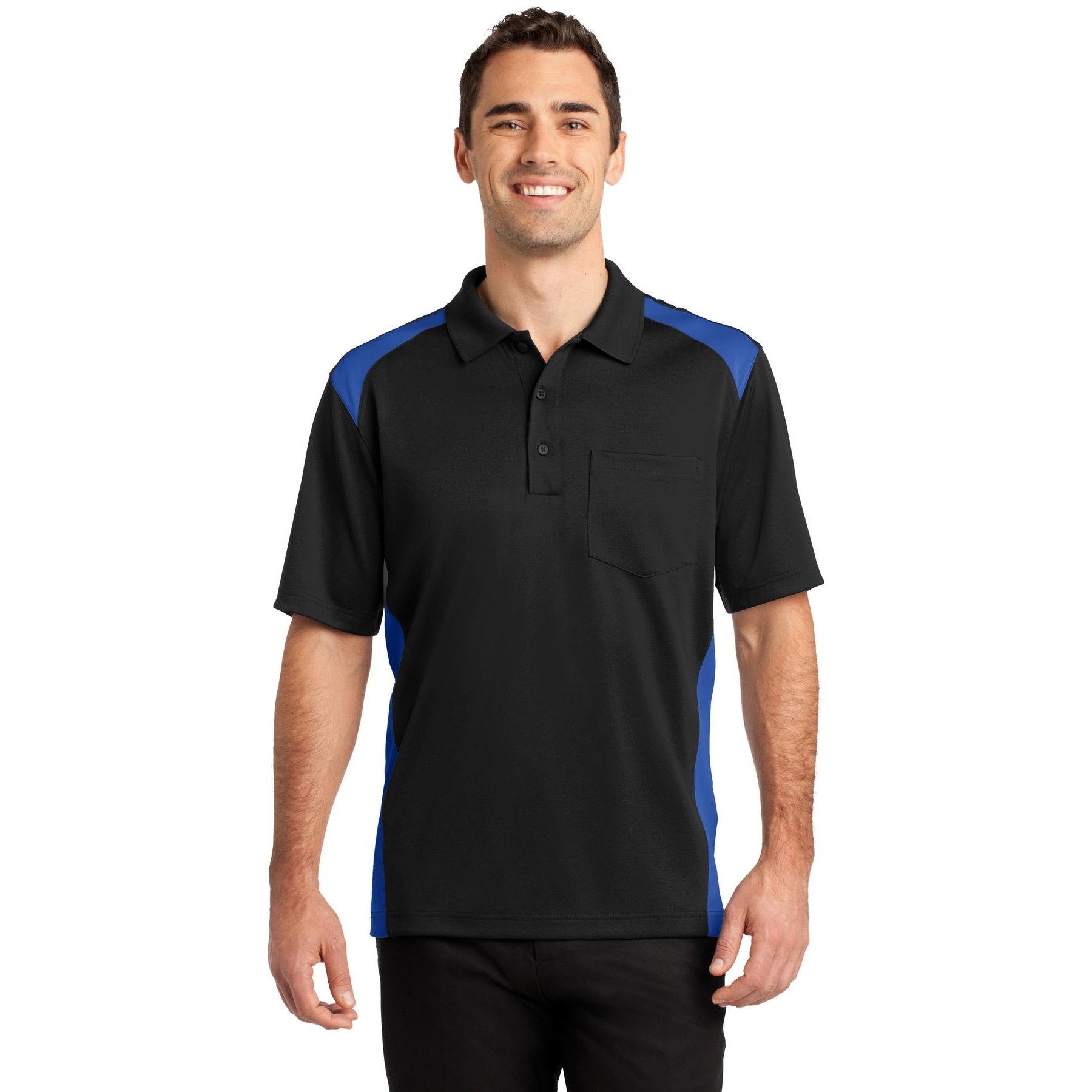CornerStone-CornerStone® Select Snag-Proof Two Way Colorblock Pocket Polo. CS416-MedTech-3